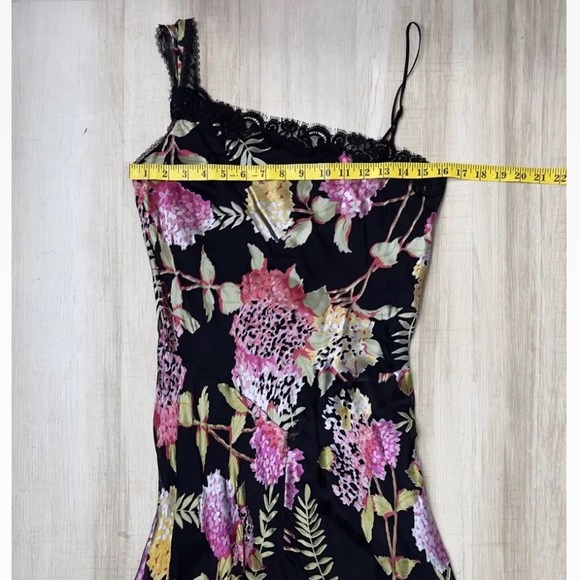 Vintage Betsy Johnson Vibrant Tropical Print Silk Strapless Beaded Dress 10 - Picture 4 of 8